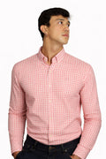 CAMISA HOMBRE CUADRO ROSADO LINO