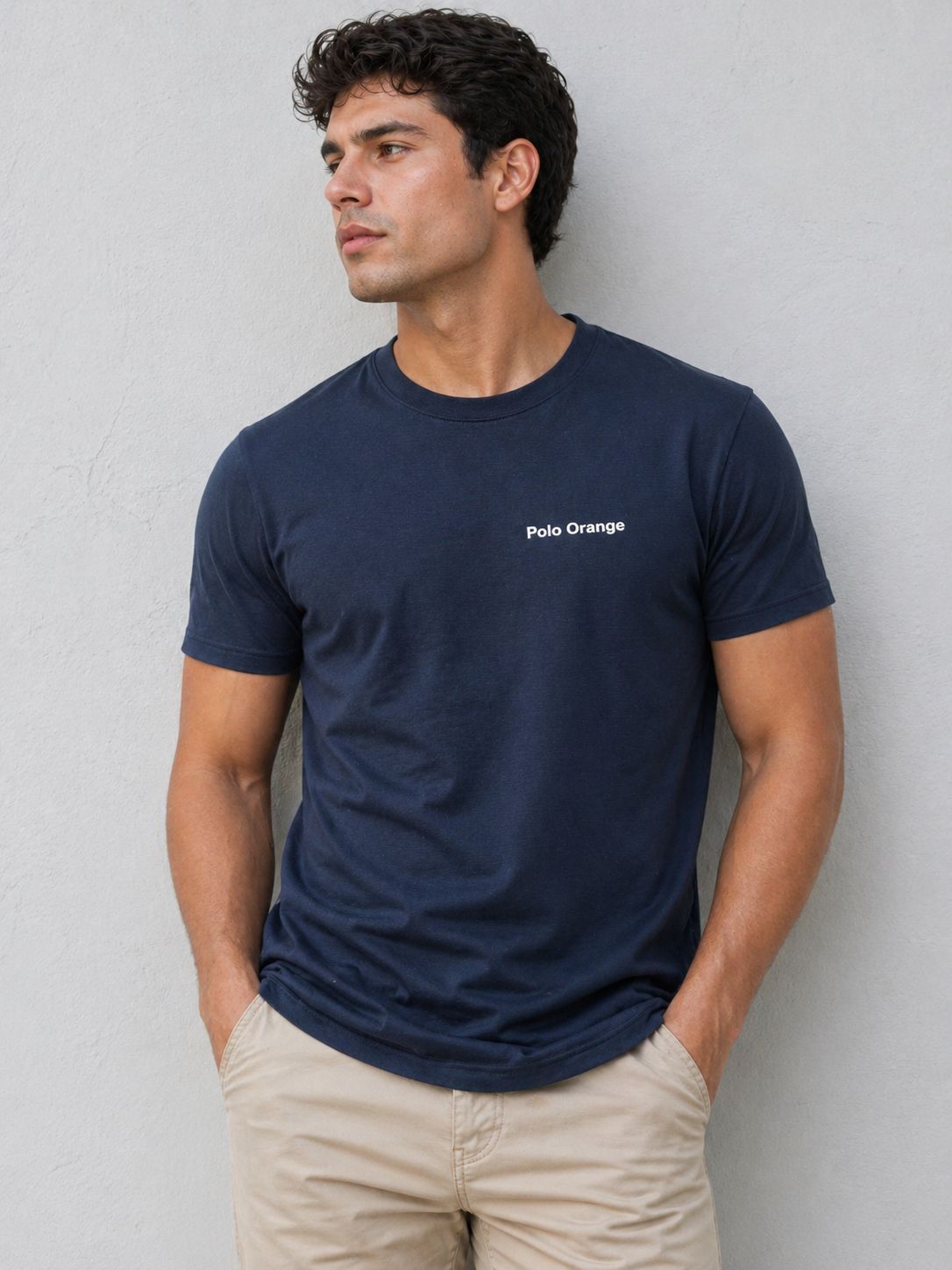Camiseta Hombre Azul Navy Algodón Jersey