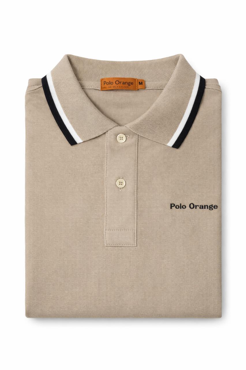 Polo Hombre Avellana Medio Algodón Premium