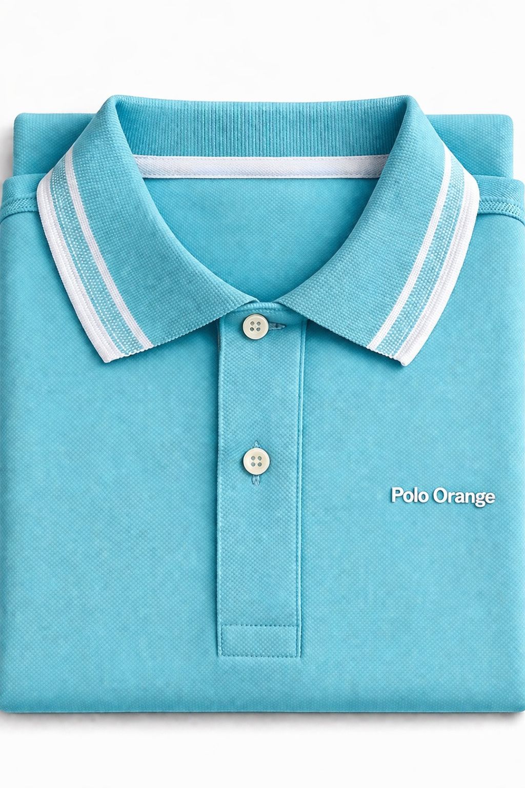 Polo Hombre Azul Cielo Cuello con Diseño Algodón Pima Peruano