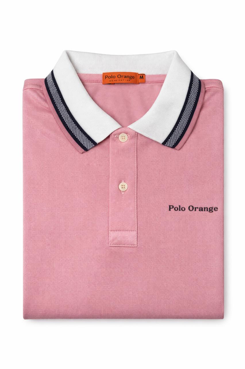 Polo Hombre Lila Claro Cuello Bordado Algodón Premium