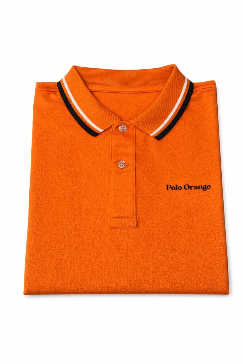 Polo Hombre Naranja Medio Diseño Exclusivo Algodón Suave Premium