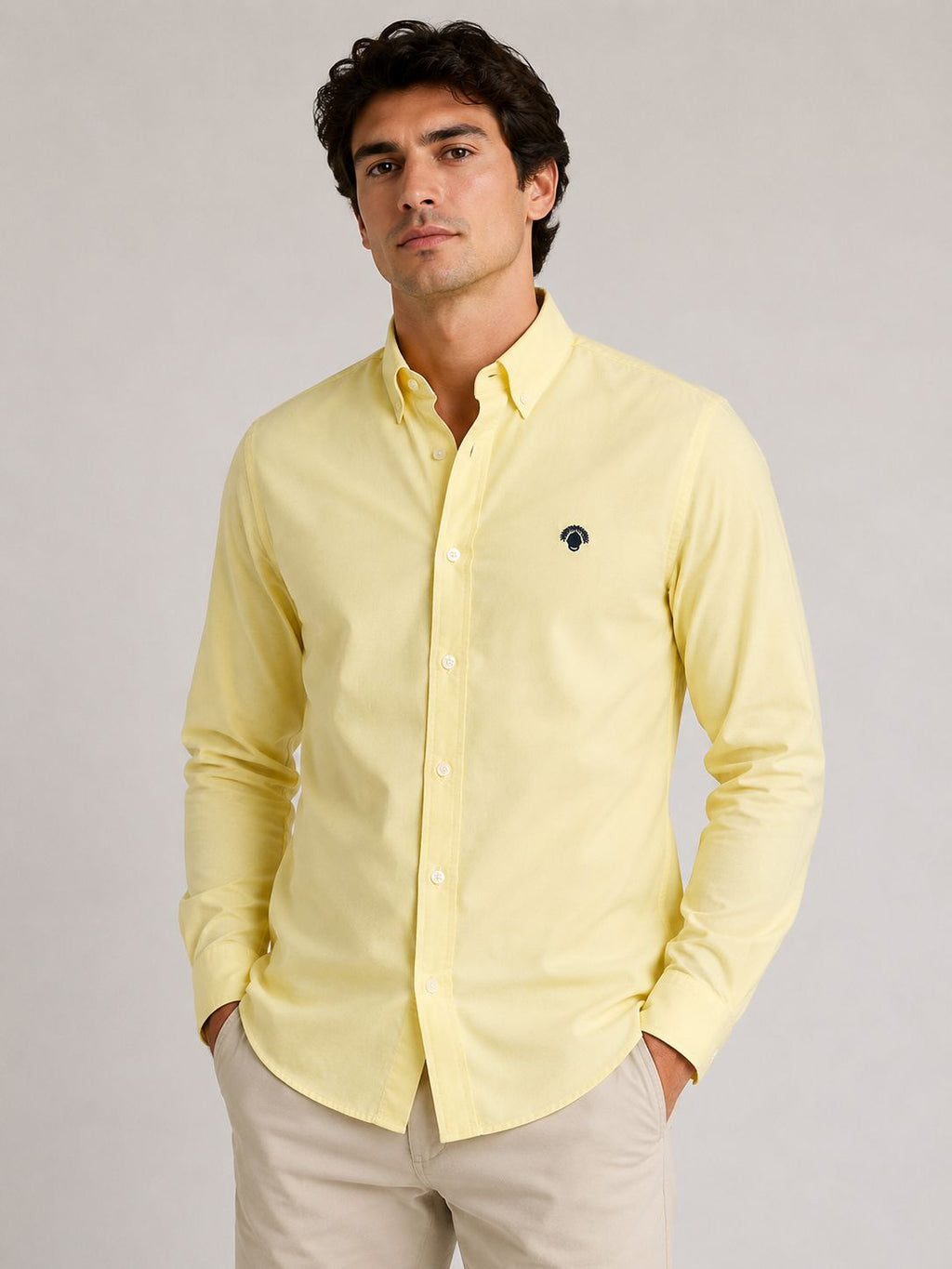 CAMISA PARA HOMBRE AMARILLA CLARA