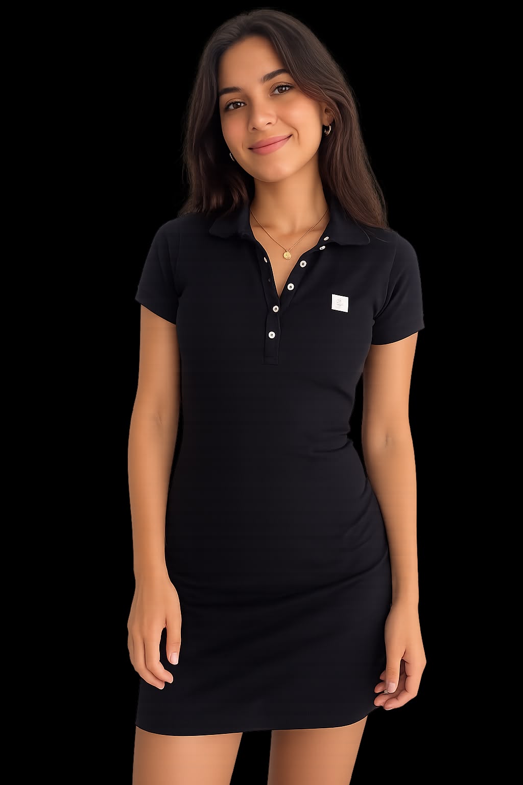 VESTIDO MUJER NEGRO UNICOLOR