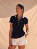 POLO MUJER AZUL NAVY CON LINEA ROJA