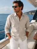 CAMISA  HOMBRE COLOR AVELLANA TELA MERCERIZADA