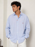 Camisa Hombre Oversize Azul Claro – Lino Premium