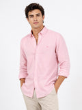 Camisa Hombre Rosada en Lino