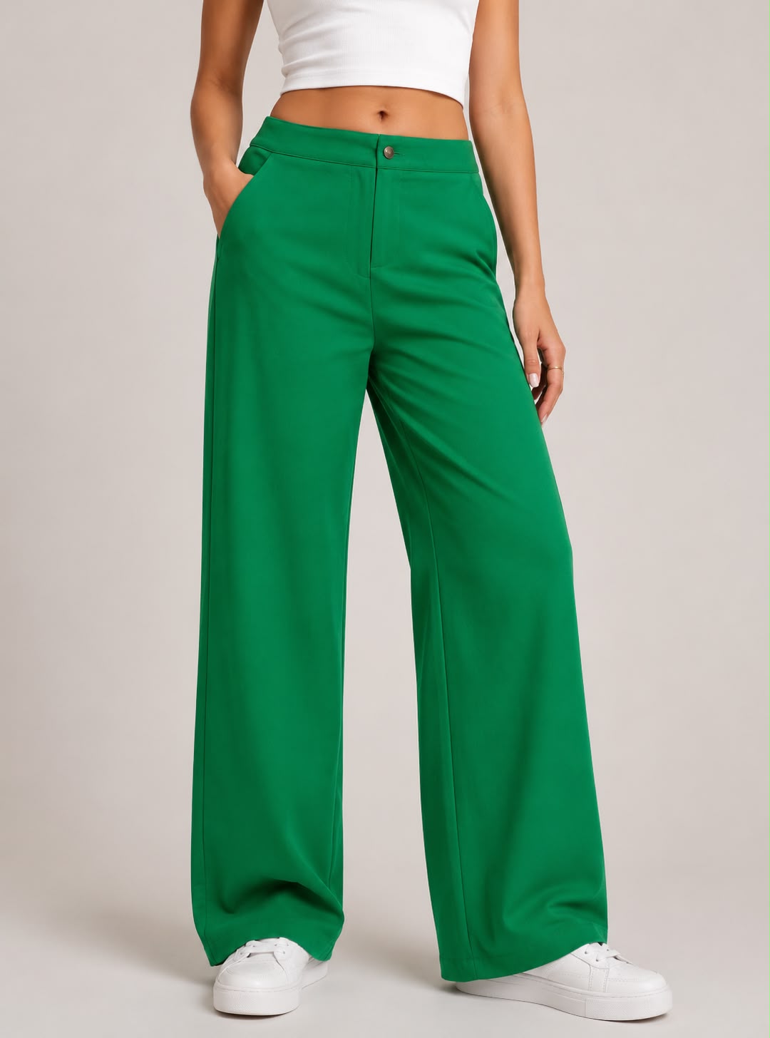 Pantalón Mujer Verde Jade en Viscosa