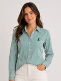 Camisa Mujer Raya Verde