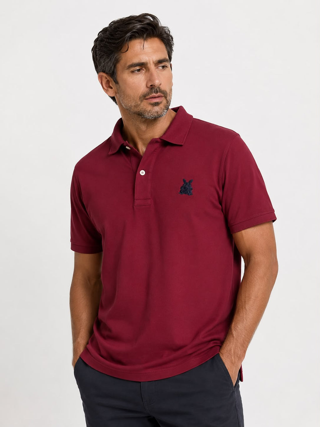 Polo Hombre Vino Tinto Unicolor – Algodón Pima Peruano