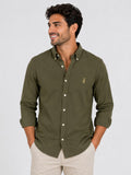 CAMISA HOMBRE  VERDE MILITAR ALGODON