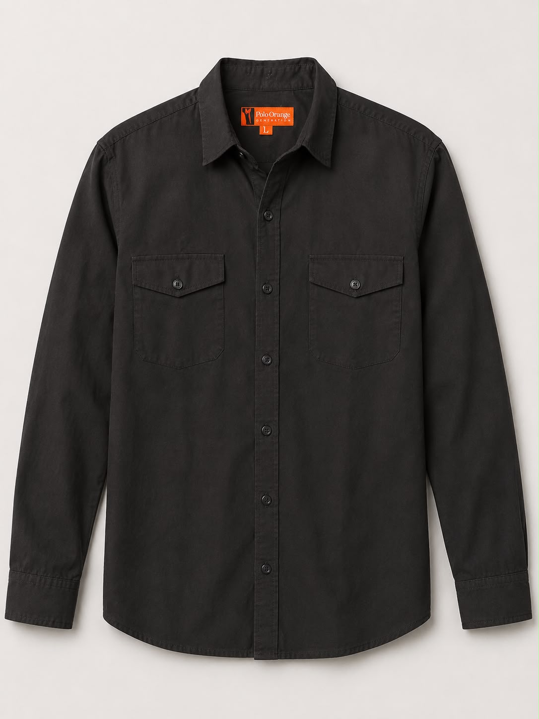 CAMISA HOMBRE CON BOLSILLO Y TAPA EN ALGODON