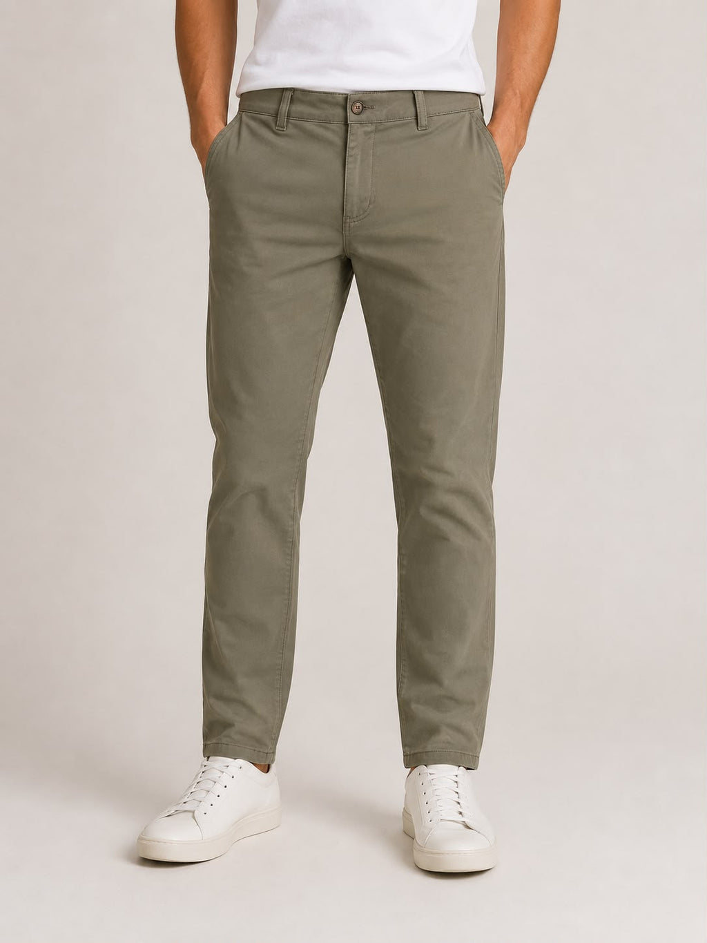 Dril Hombre Verde Medio Slim Fit Tiro Medio