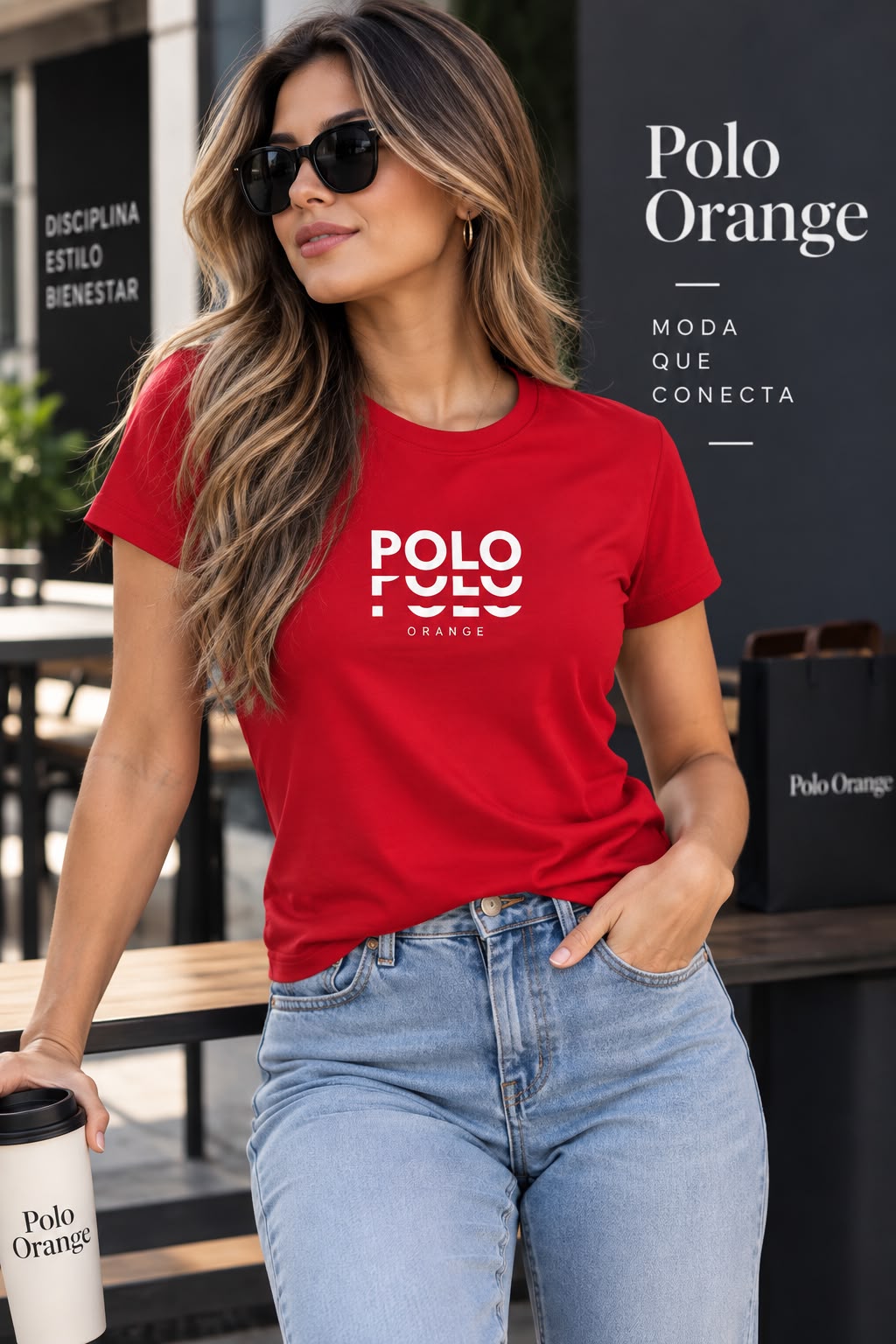 Camiseta Mujer Roja Escarlata Algodón