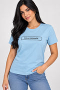 Camiseta Mujer Azul Pastel Algodón