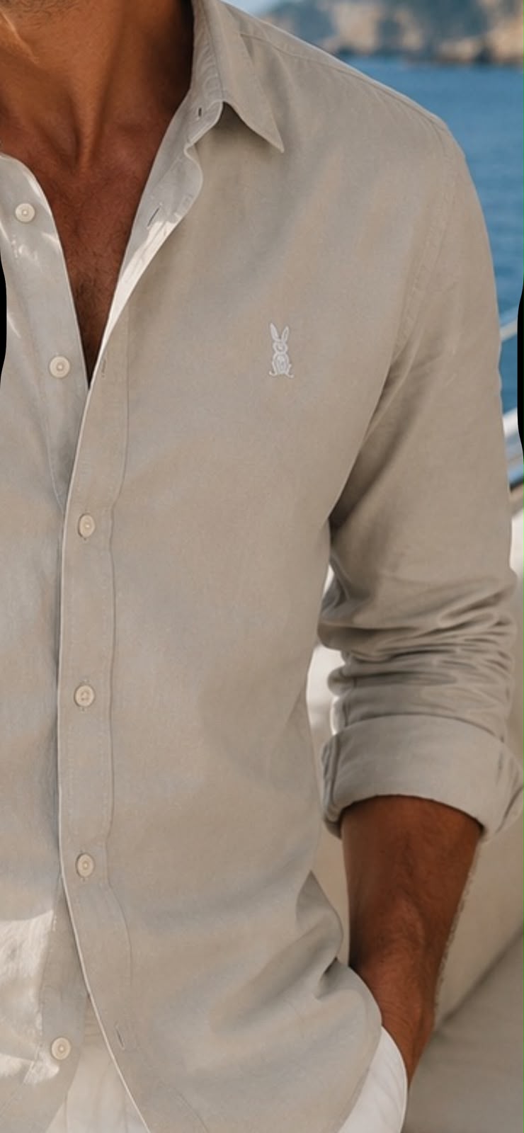 CAMISA  HOMBRE COLOR AVELLANA TELA MERCERIZADA