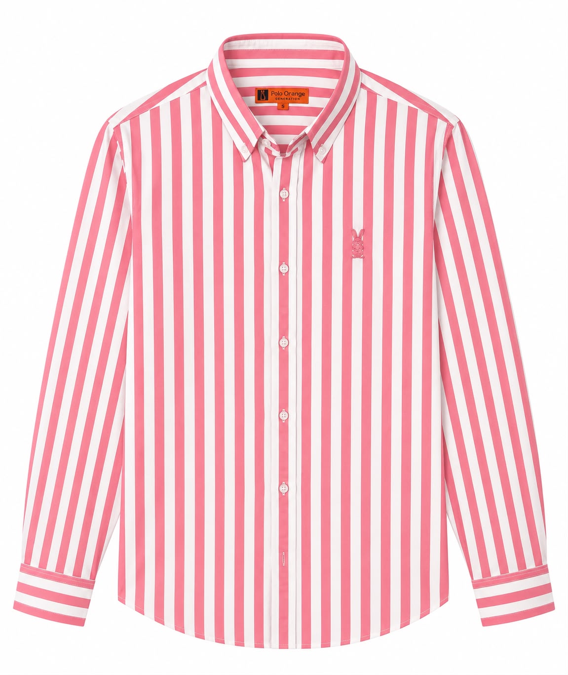 Camisa Hombre Raya Rosada Algodón Premium