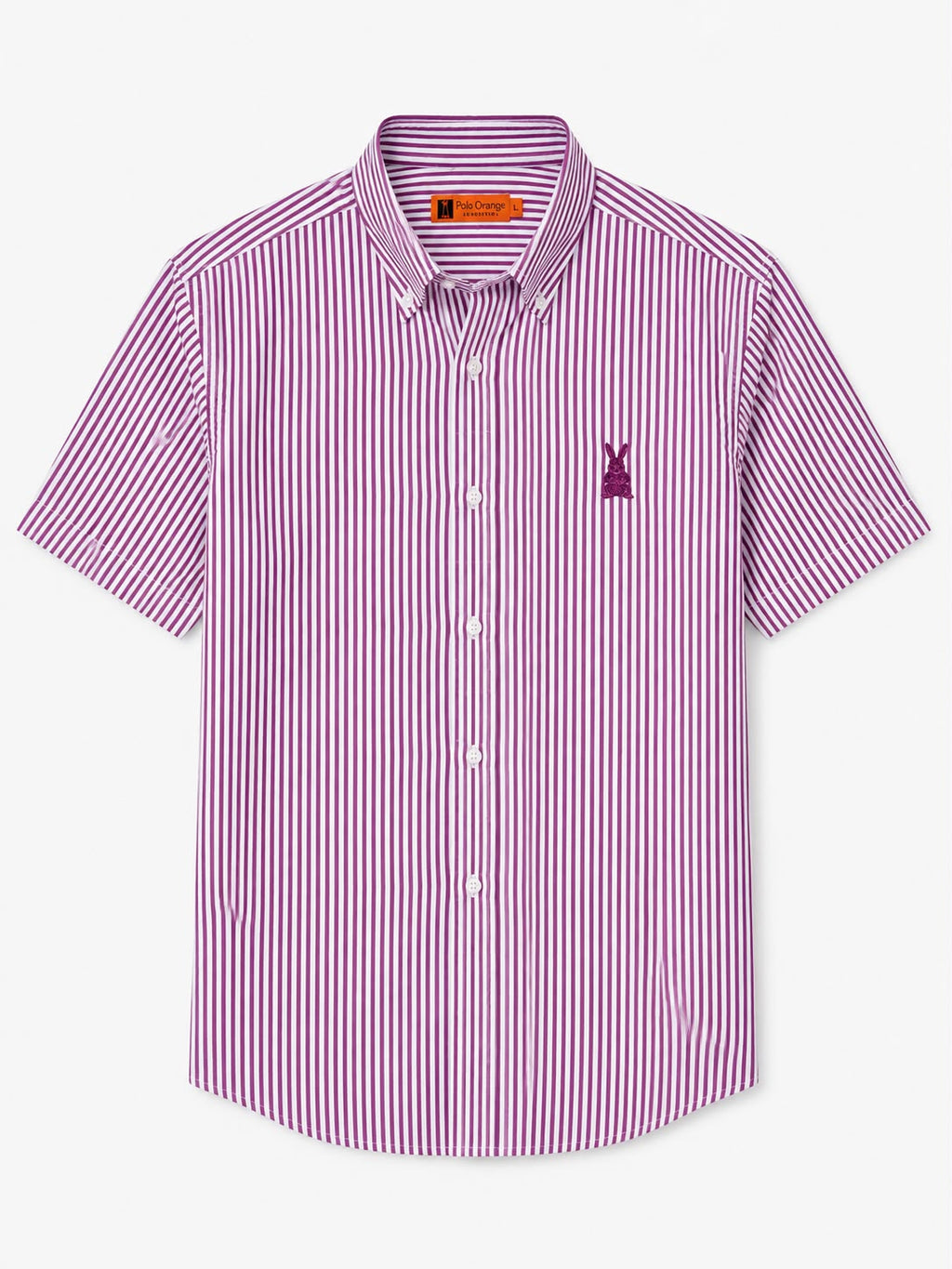 CAMISA HOMBRE RAYA MORADA MANGA CORTA