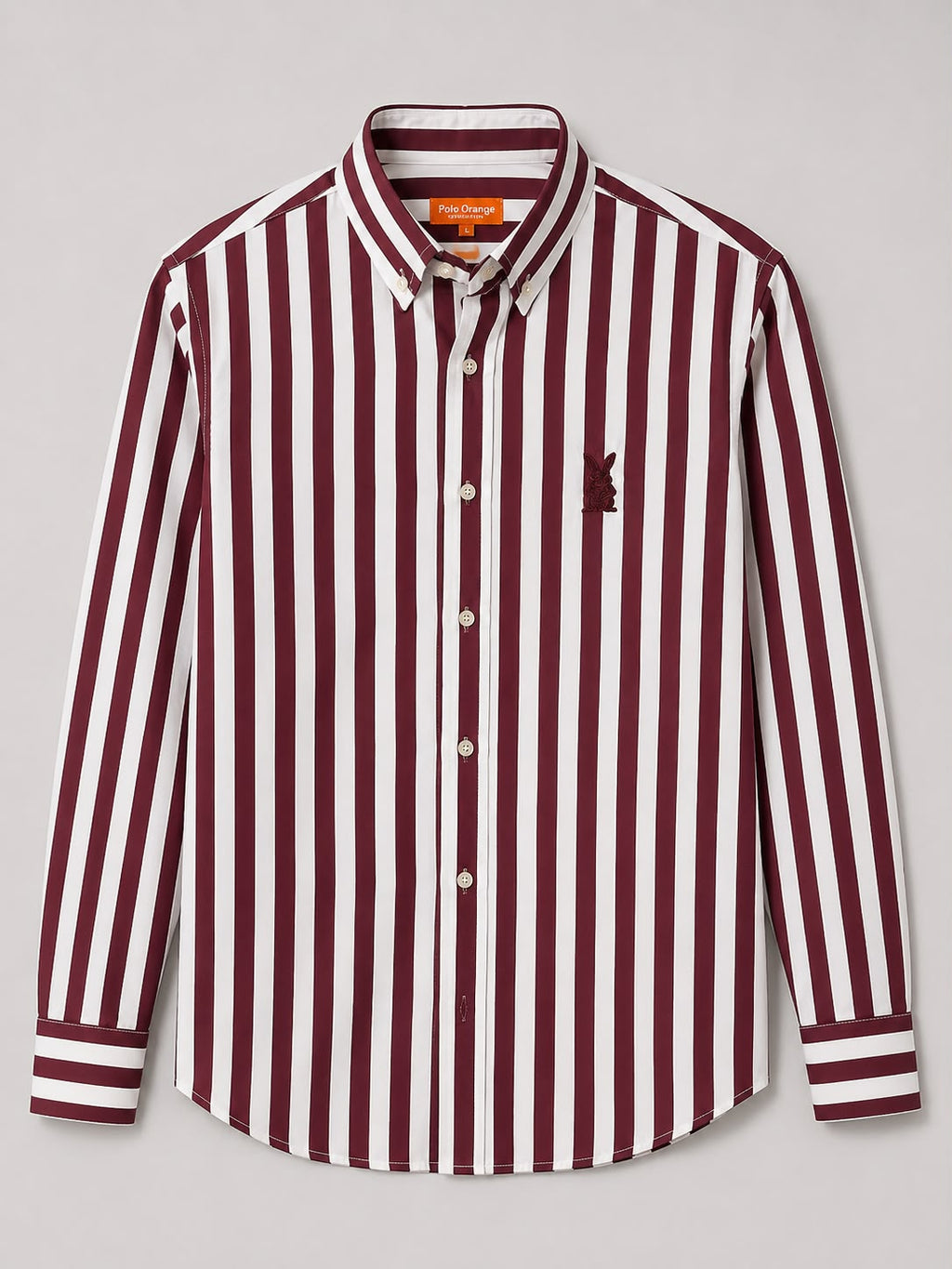 CAMISA HOMBRE RAYA GRUESA VINO TINTO ALGODON