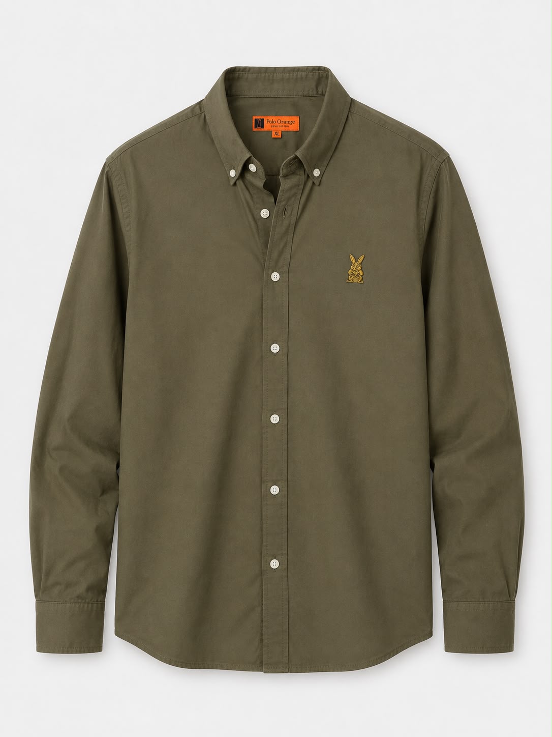 CAMISA HOMBRE  VERDE MILITAR ALGODON