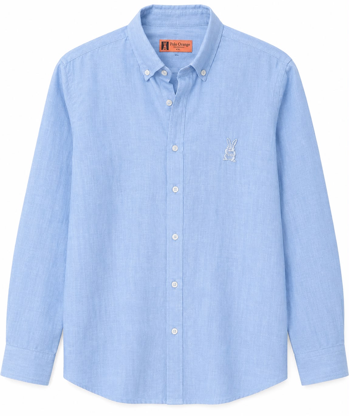 CAMISA HOMBRE MANGA LARGA AZUL CLARO LINO