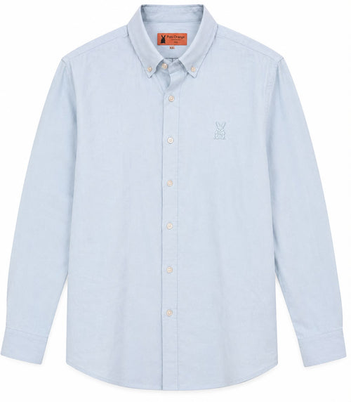 Camisa Hombre Azul Pastel Manga Larga | Algodón