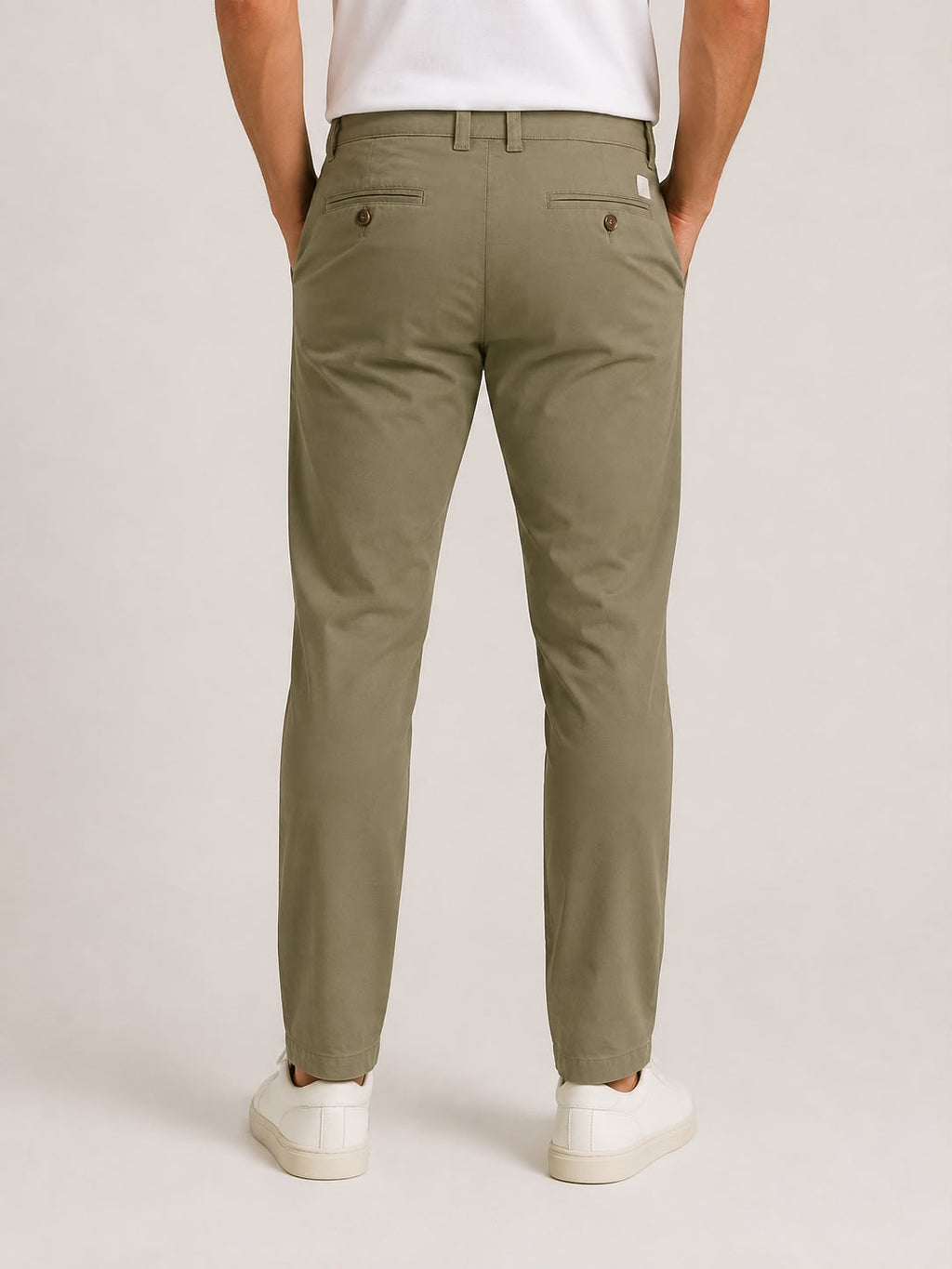 Dril Hombre Verde Medio Slim Fit Tiro Medio