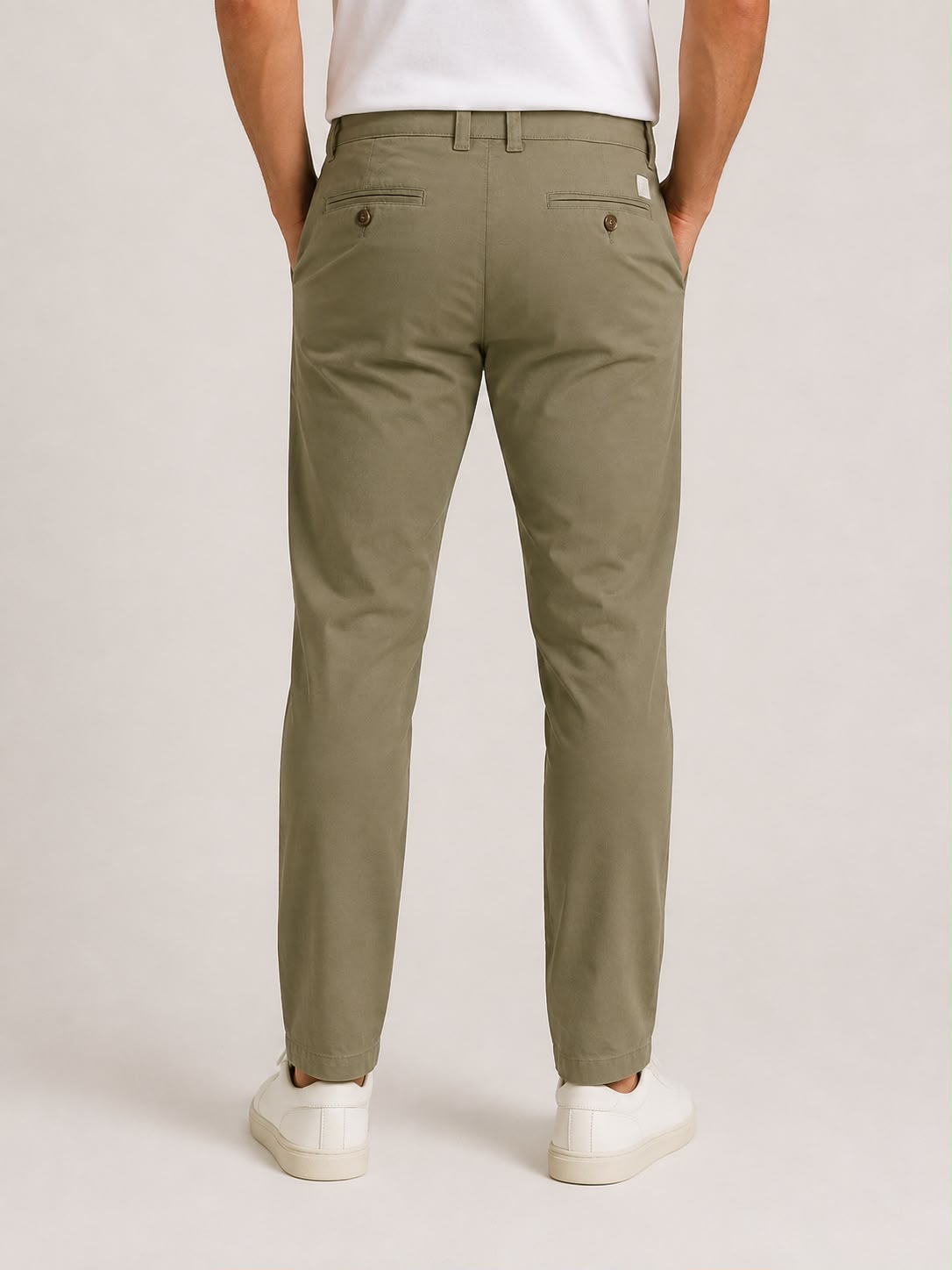 Dril Hombre Verde Medio Slim Fit Tiro Medio