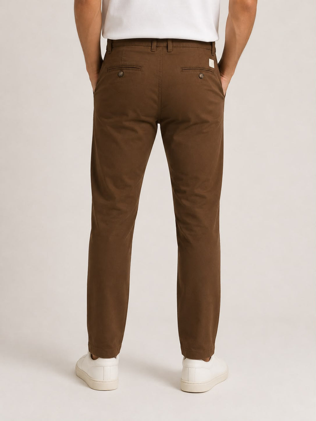 Dril Hombre Café Slim Fit Tiro Medio