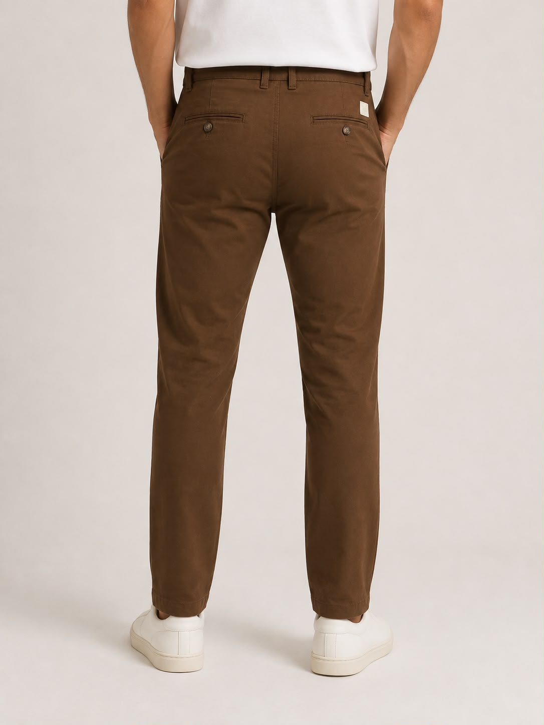 Dril Hombre Café Slim Fit Tiro Medio