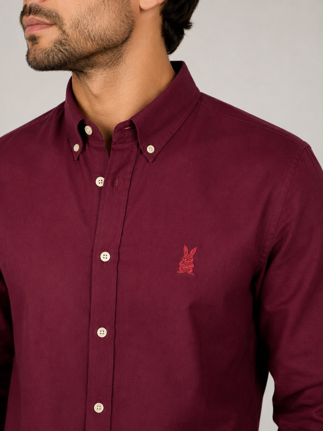 CAMISA HOMBRE VINOTINTO ALGODÓN