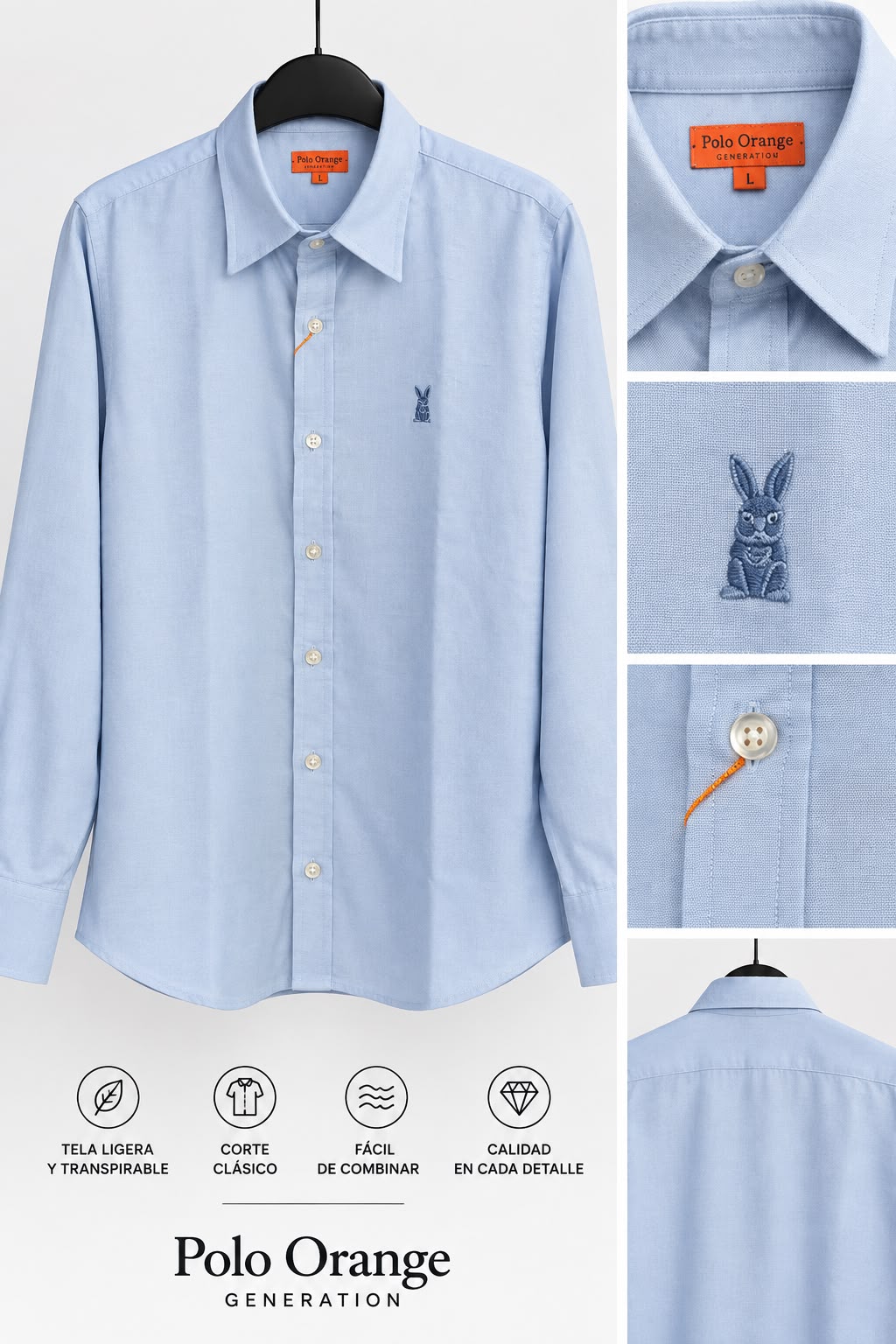 Camisa Mujer Azul Pastel en Lino – Corte Clásico