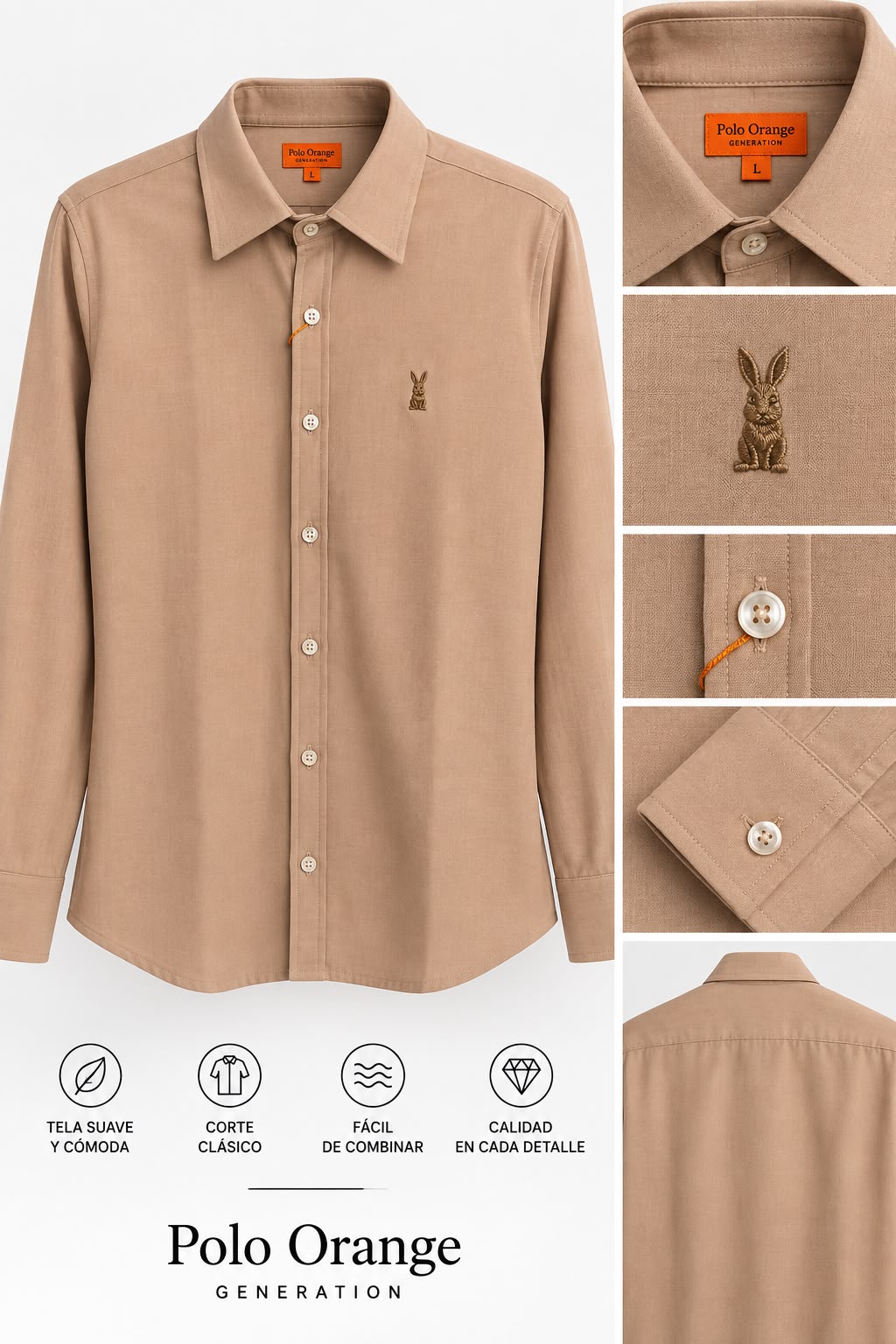 Camisa Mujer Avellana en Viscosa – Corte Clásico