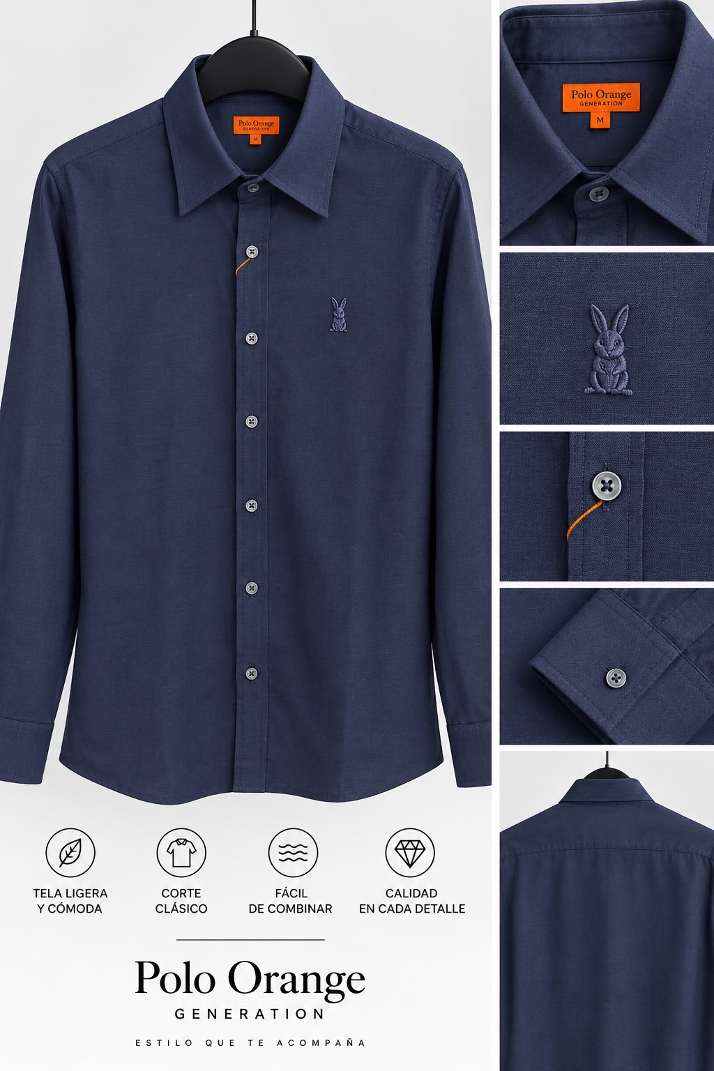Camisa Mujer Azul Navy en Lino – Corte Clásico