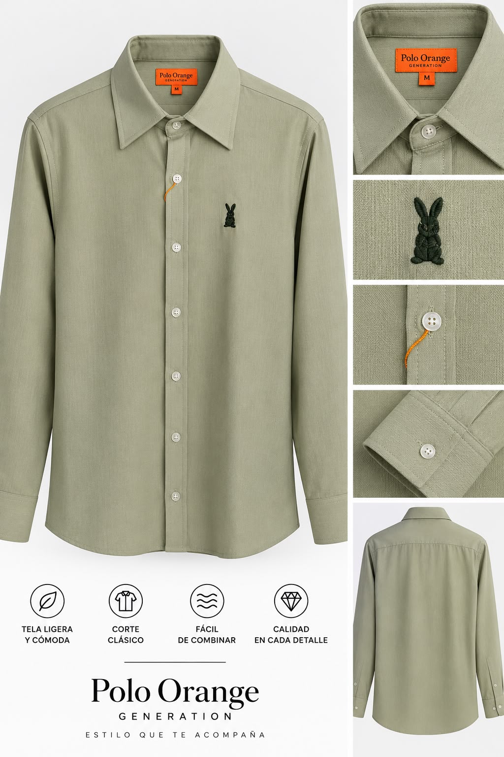 Camisa Mujer Verde Oliva en Viscosa – Corte Clásico