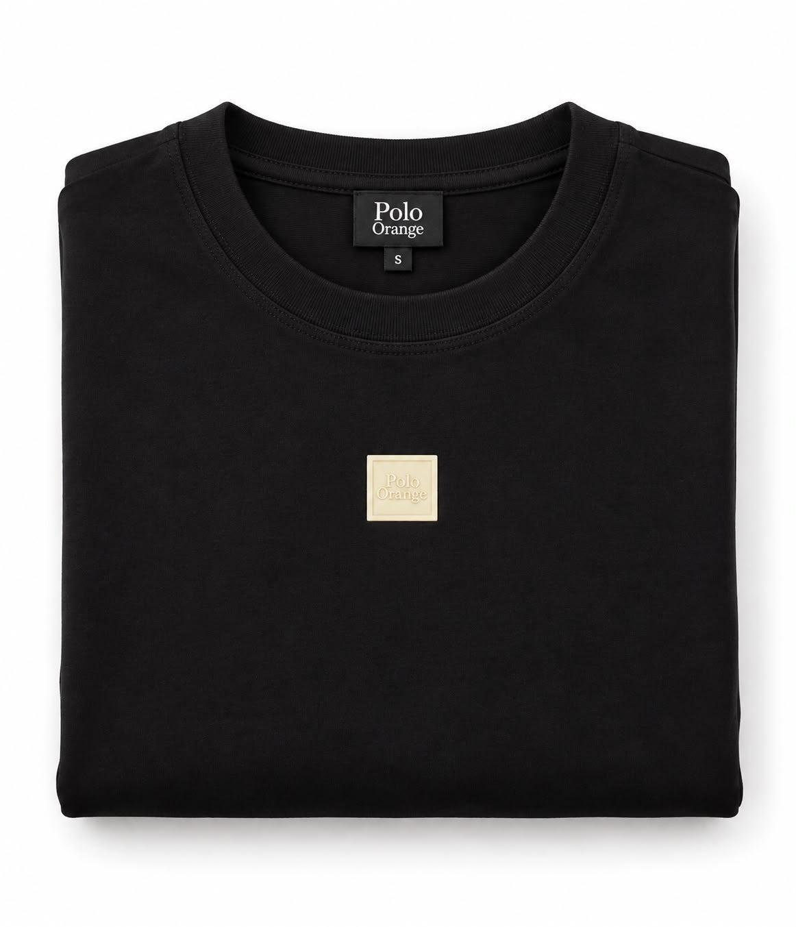 Camiseta para Mujer Negra en Algodón con Logo en Rubber