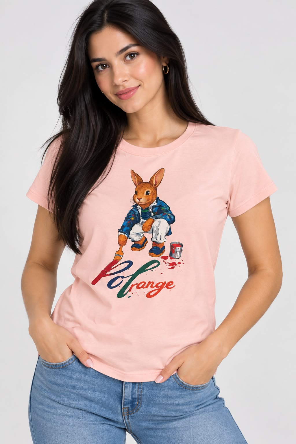 Camiseta para Mujer Rosada Pastel en Algodón