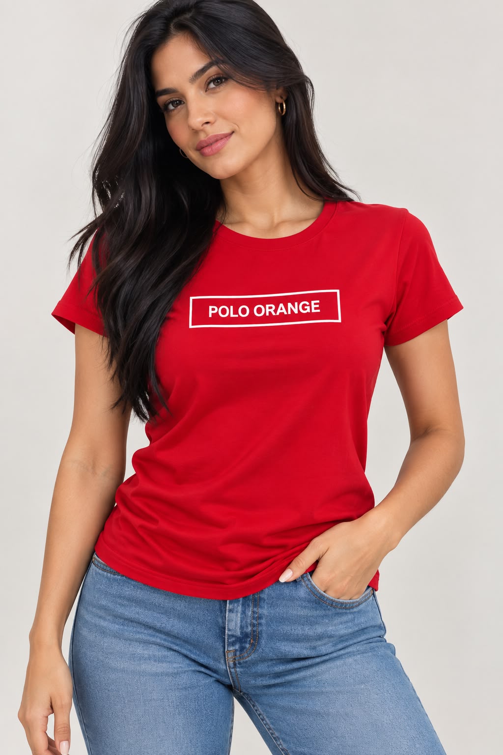 Camiseta Mujer Roja Escarlata Algodón