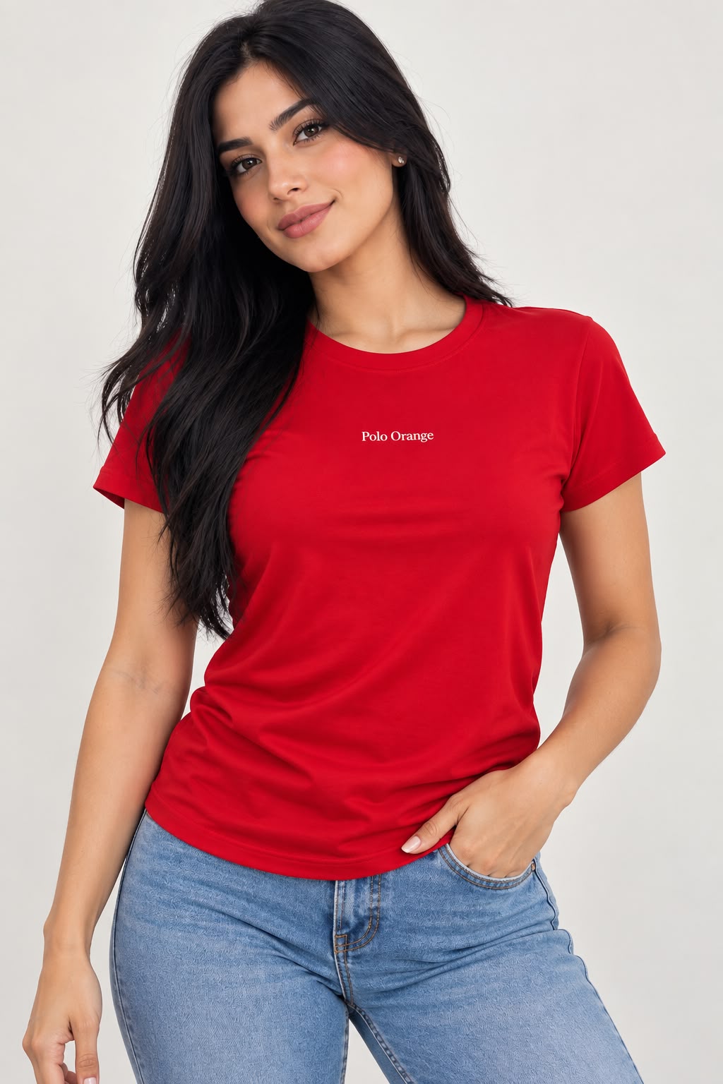 Camiseta Mujer Roja Escarlata Algodón