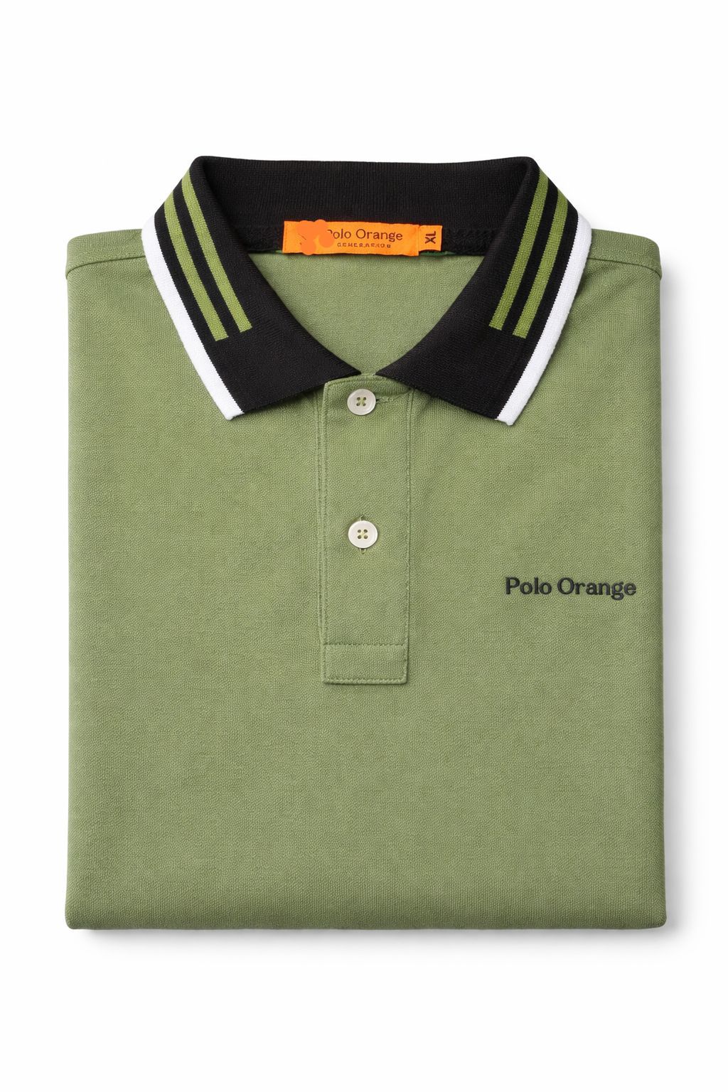 Polo Hombre Verde Oliva Cuello Combinado Algodón Pima Peruano