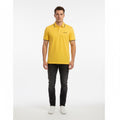 Polo Hombre Amarillo Medio Cuello Bordado con Diseño Algodón Premium