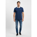Polo Hombre Azul Marino Cuello de Lujo Algodón Premium