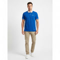 Polo Hombre Azul Rey Cuello Combinado Algodón Premium