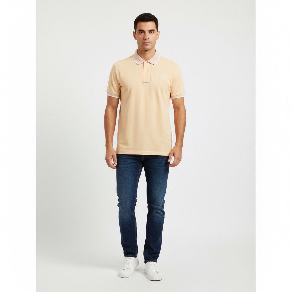 Polo Hombre Curuba Claro Cuello Bordado y Diseño Algodón Pima Peruano