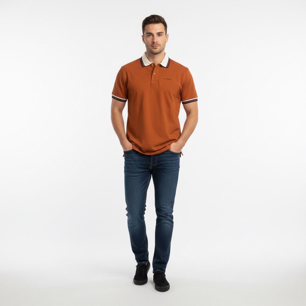 Polo Hombre Terracota Diseño Exclusivo Algodón Pima Peruano