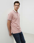 Polo Hombre Lila Claro Cuello Bordado Algodón Premium