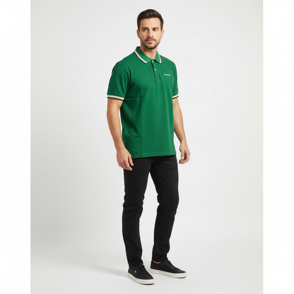 Polo Hombre Verde Jade Algodón Pima Peruano