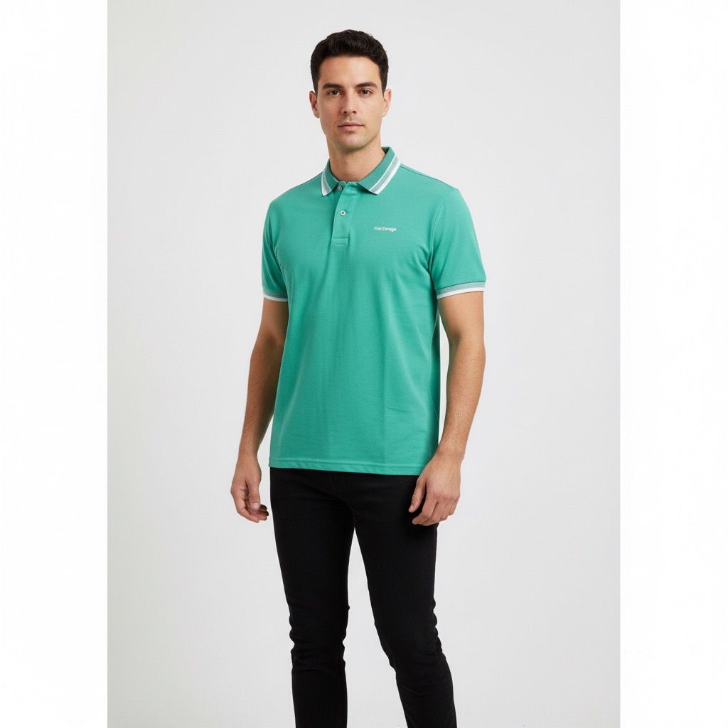 Polo Hombre Verde Claro Algodón Pima Peruano