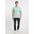 Polo Hombre Verde Menta Diseño en Cuello y Mangas Algodón Premium